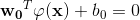 \mathbf{w_0}^T \mathbf{\varphi (x)}+b_0=0