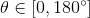 \theta \in \left [ 0,180^{\circ} \right ]