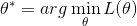 \theta^* = arg \min_\theta L(\theta)