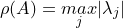 \small \rho(A)=\underset{j}{max}|\lambda_j|