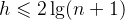 h \leqslant 2\lg (n+1)