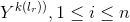 Y^{k(l_r))},1\leq i\leq n