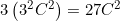 \small 3\left(3^{2} C^{2}\right)=27 C^{2}