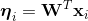 \boldsymbol \eta_i = \mathbf W^T\mathbf x_i