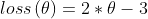 loss\left ( \theta \right ) = 2 * \theta - 3