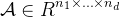 $\mathcal{A} \in R^{n_{1} \times \ldots \times n_{d}}$