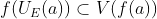 f(U_{E}(a))\subset V(f(a))