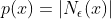 p(x)=|N_{\epsilon }(x)|