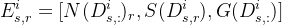 E_{s,r}^{i}=[N(D_{s,:}^{i})_{r},S(D_{s,r}^{i}),G(D_{s,:}^{i})]