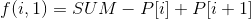 f(i,1)=SUM-P[i]+P[i+1]