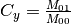 C_y = \frac{M_{01}}{M_{00}}