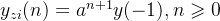 y_{zi}(n)=a^{n+1}y(-1),n\geqslant 0