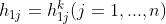 h_{1j}=h_{1j}^{k}(j=1,...,n)