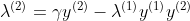 \lambda ^{(2)}=\gamma y^{(2)}-\lambda ^{(1)}y^{(1)}y^{(2)}