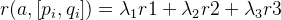 r(a,[p_{i},q_{i}])=\lambda_1_{}{} r1+\lambda_2_{}{} r2+\lambda_3_{}{} r3