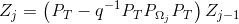 Z_{j}= \left ( \emph{P}_{T}-q^{-1}\emph{P}_{T}\emph{P}_{\Omega _{j}}\emph{P}_{T} \right ) Z_{j-1}