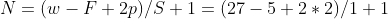 N =(w -F+2p)/S +1 = (27-5+2*2)/1 +1