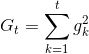 G_{t}=\sum_{k=1}^{t}g_{k}^{2}