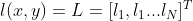 l(x,y)=L=[l_{1}, l_{1}...l_{N}]^{T}