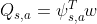 Q_{s,a}= \psi _{s,a}^{T}w