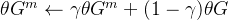 \theta G^m \leftarrow \gamma \theta G^m + (1-\gamma)\theta G