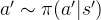 a'\sim \pi(a'|s')