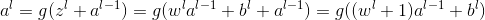 a^l=g(z^{l}+a^{l-1})=g(w^la^{l-1}+b^{l}+a^{l-1})=g((w^l+1)a^{l-1}+b^l)