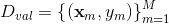 D_{val}=\left \{ \left ( \textbf{x}_{m},y_{m} \right ) \right \}_{m=1}^{M}