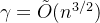 \gamma=\tilde O(n^{3/2})