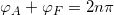 \varphi _{A}+\varphi _{F}=2n\pi