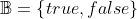 \mathbb{B} = \left \{ true, false \right \}