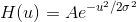 H(u) = Ae^{-u^{2}/2\sigma ^{2}}