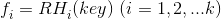 f_{i}^{ } = RH_{i}^{ }(key) \ (i = 1,2,...k)