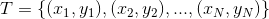 T=\left \{(x_{1},y_{1}),(x_{2},y_{2}),...,(x_{N},y_{N}) \right \}