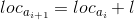 loc_{a_{i+1}}=loc_{a_{i}}+l