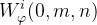 W_\varphi ^i(0,m,n)