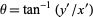 theta=tan^(-1)(y^'/x^')