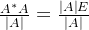 \frac{A^{*}A}{\left | A \right |}=\frac{\left | A \right |E}{\left | A \right |}