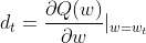 d_t = \frac{\partial Q(w)}{\partial w}|_{w=w_t}