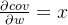 \frac{\partial cov}{\partial w} = x