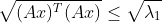 \sqrt{(Ax)^T(Ax)}\leq \sqrt{\lambda_1}