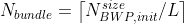 N_{bundle}=\left \lceil N_{BWP,init}^{size}/L \right \rceil