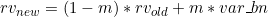 \small rv_{new} = (1-m)*rv_{old}+m*var\_bn