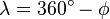 \lambda=360^\circ - \phi