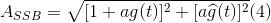 A_{SSB}=\sqrt{[1+ag(t)]^{2}+[a\widehat{g}(t)]^{2}}(4)