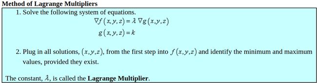 Lagrange Multipliers