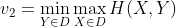 v_{2}=\min_{Y\in D}\max_{X\in D}H(X,Y)