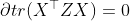 \partial tr(X^\top ZX)=0