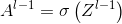 A^{l-1}=\sigma \left ( Z^{l-1} \right )