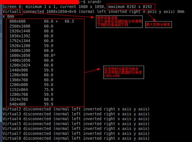 xrandr command to view current display mode